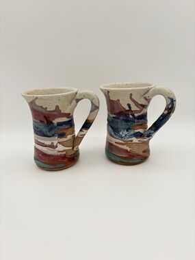 Klickitat Studio Pottery Handmade Mugs Set of 2 – Purple & Blue Stoneware